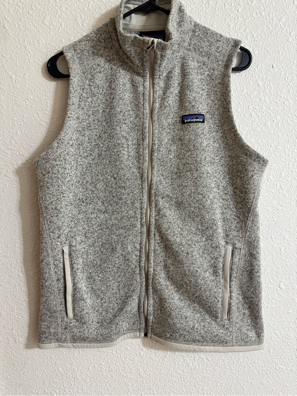Patagonia Beige Heather Fleece Pullover with Logo